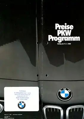 BMW Preisliste 1.1982
