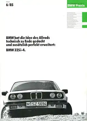 BMW 325i-4 internes Prospekt 6.1985
