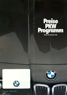 BMW Preisliste 11.1982