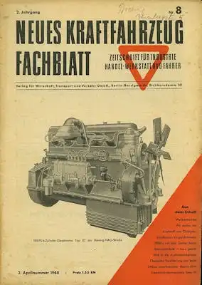 Das Kraftfahrzeug Fachblatt 1948 Heft 8