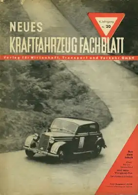Das Kraftfahrzeug Fachblatt 1950 Heft 20