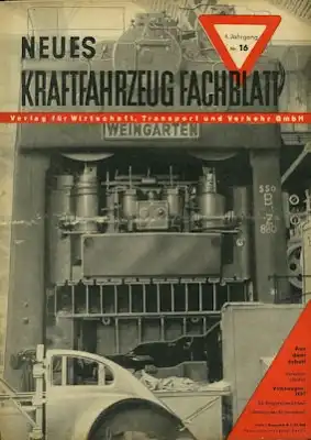 Das Kraftfahrzeug Fachblatt 1950 Heft 16
