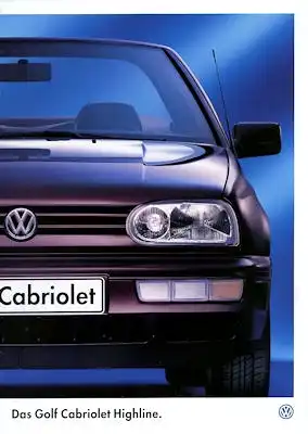 VW Golf 3 Cabriolet Highline Prospekt 7.1995