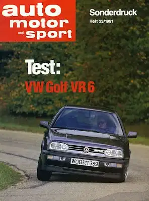 VW Golf 3 VR 6 Test 12.1991
