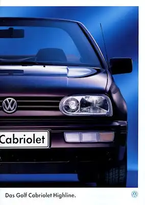 VW Golf 3 Cabriolet Highline Prospekt 1.1995