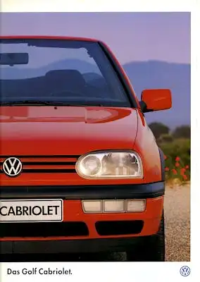 VW Golf 3 Cabriolet brochure 1.1996