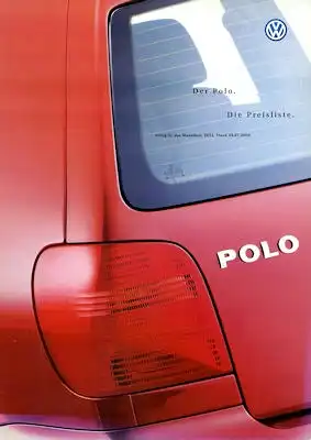 VW Polo 3 Preisliste 7.2000