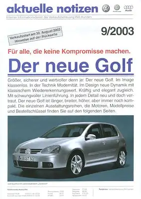 VW Golf 5 Prospekt 8.2003