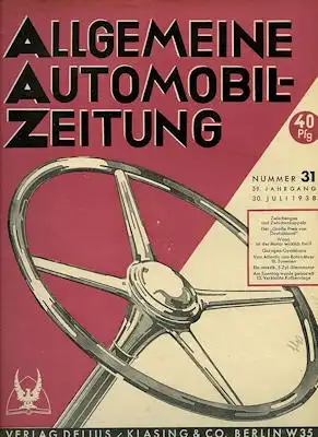 Allgemeine Automobil Zeitung (AAZ) 1938 Heft 31