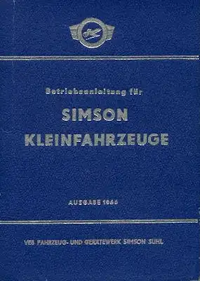 Simson Kleinfahrzeuge Bedienungsanleitung 1966