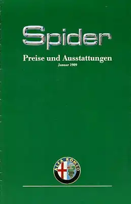 Alfa-Romeo Spider Preisliste 1.1989