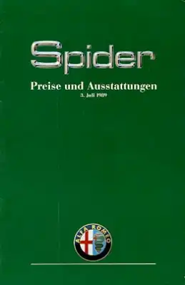 Alfa-Romeo Spider Preisliste 7.1989