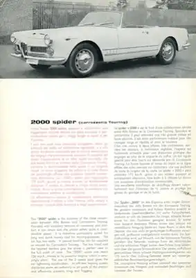 Alfa-Romeo 2000 Spider Prospekt 1965