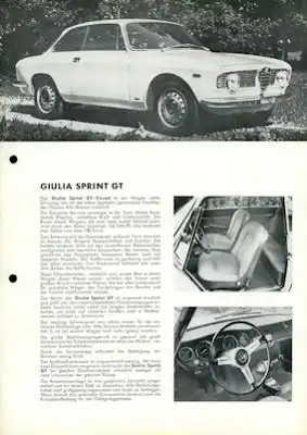 Alfa-Romeo Giulia Sprint GT Prospekt ca. 1965
