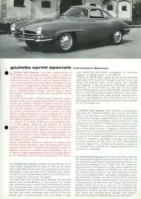 Alfa-Romeo Giulietta Sprint Speziale Prospekt 1965