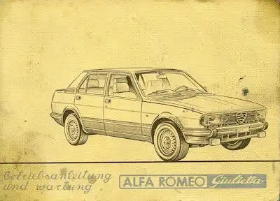Alfa-Romeo Giulietta Bedienungsanleitung 9.1982