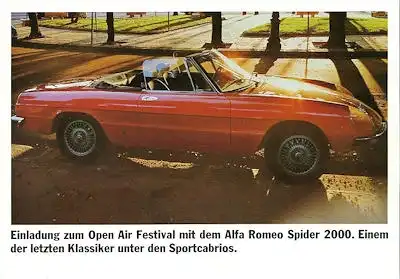 Alfa-Romeo Spider 2000 Einladungs-Prospekt 1976