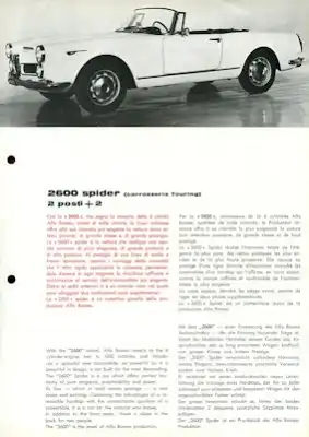Alfa-Romeo 2600 Spider 2 posti + 2 Prospekt 1965