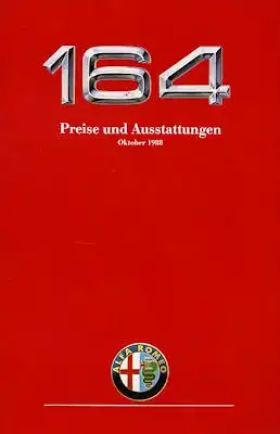 Alfa-Romeo 164 Preisliste 10.1988