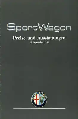 Alfa-Romeo Sport Wagon Preisliste 9.1990