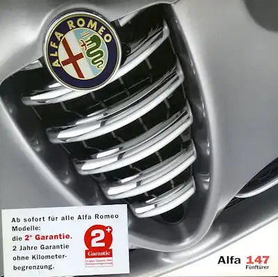 Alfa-Romeo 147 Fünftürer Prospekt 4.2001