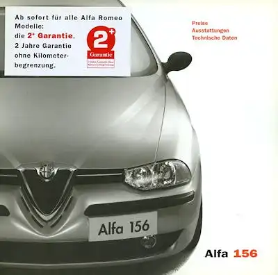 Alfa-Romeo 156 Preisliste 8.2001