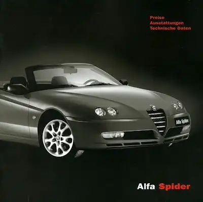 Alfa-Romeo Spider Preisliste 5.2003