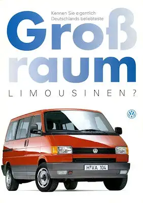 VW T 4 Großraum Limousinen Prospekt 5.1993