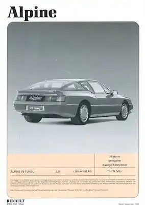 Renault A 310 i Prospekt 9.1990