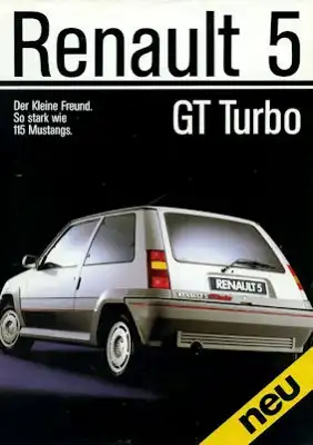 Renault 5 GT Turbo Prospekt ca. 1985