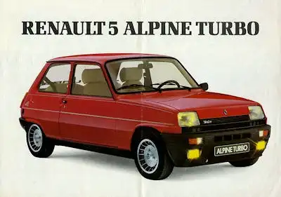 Renault 5 Alpine Turbo Prospekt ca. 1981