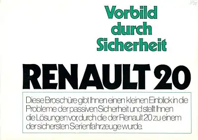 Renault 20 Sicherheits-Prospekt 1976