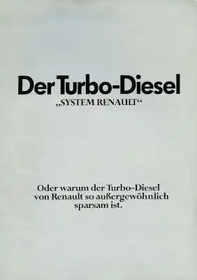 Renault 30 Turbo Diesel Prospekt ca. 1982