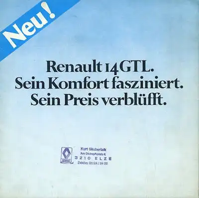 Renault 14 GTL Prospekt ca. 1979