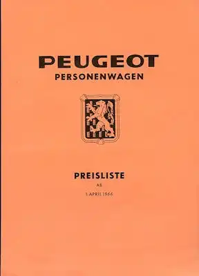 Peugeot Preisliste 4.1966