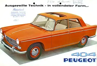 Peugeot 404 Prospekt 1961