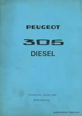 Peugeot 305 Diesel Technische Daten 1978