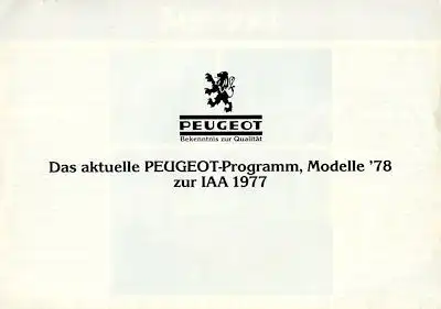 Peugeot Programm 1978 IAA 77