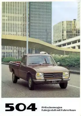 Peugeot 504 Pritschenwagen Prospekt 1982