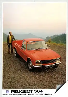 Peugeot 504 Pritschenwagen Prospekt 1983