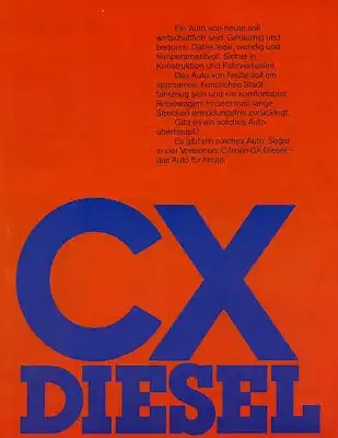 Citroen CX Diesel Prospekt 4.1977