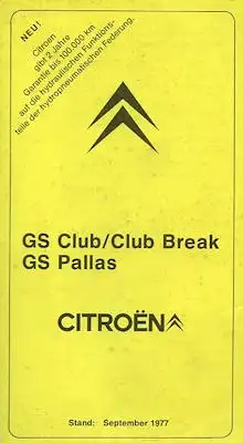 Citroen GS Technische Daten 9.1977
