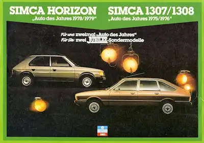 Simca Horizon + 1307 / 1308 Jubilee Sondermodell Prospekt ca. 1980