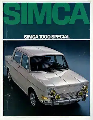 Simca 1000 Special Prospekt 9.1968