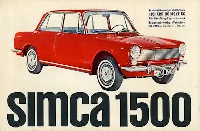 Simca 1300 1500 Prospekt ca. 1963