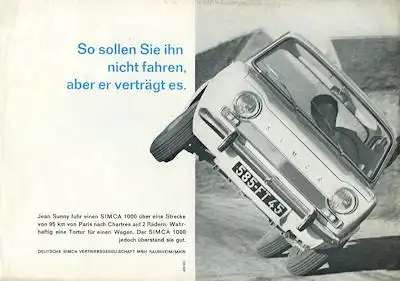 Simca 1000 Prospekt 9.1963