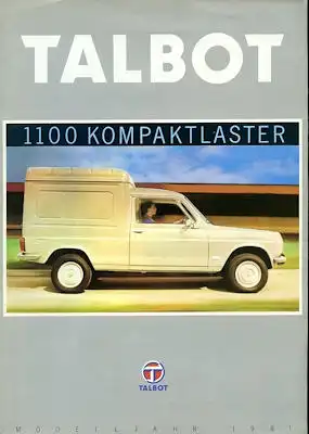 Talbot 1100 Kompaktlastwagen Prospekt 9.1980