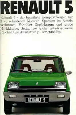 Renault 5 Prospekt ca. 1976