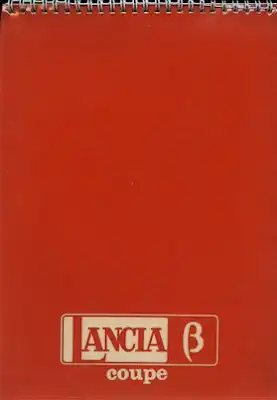 Lancia Beta Coupé Verkäufer-Handbuch 1970er Jahre
