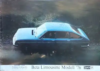 Lancia Beta Limousine Prospekt 2.1976